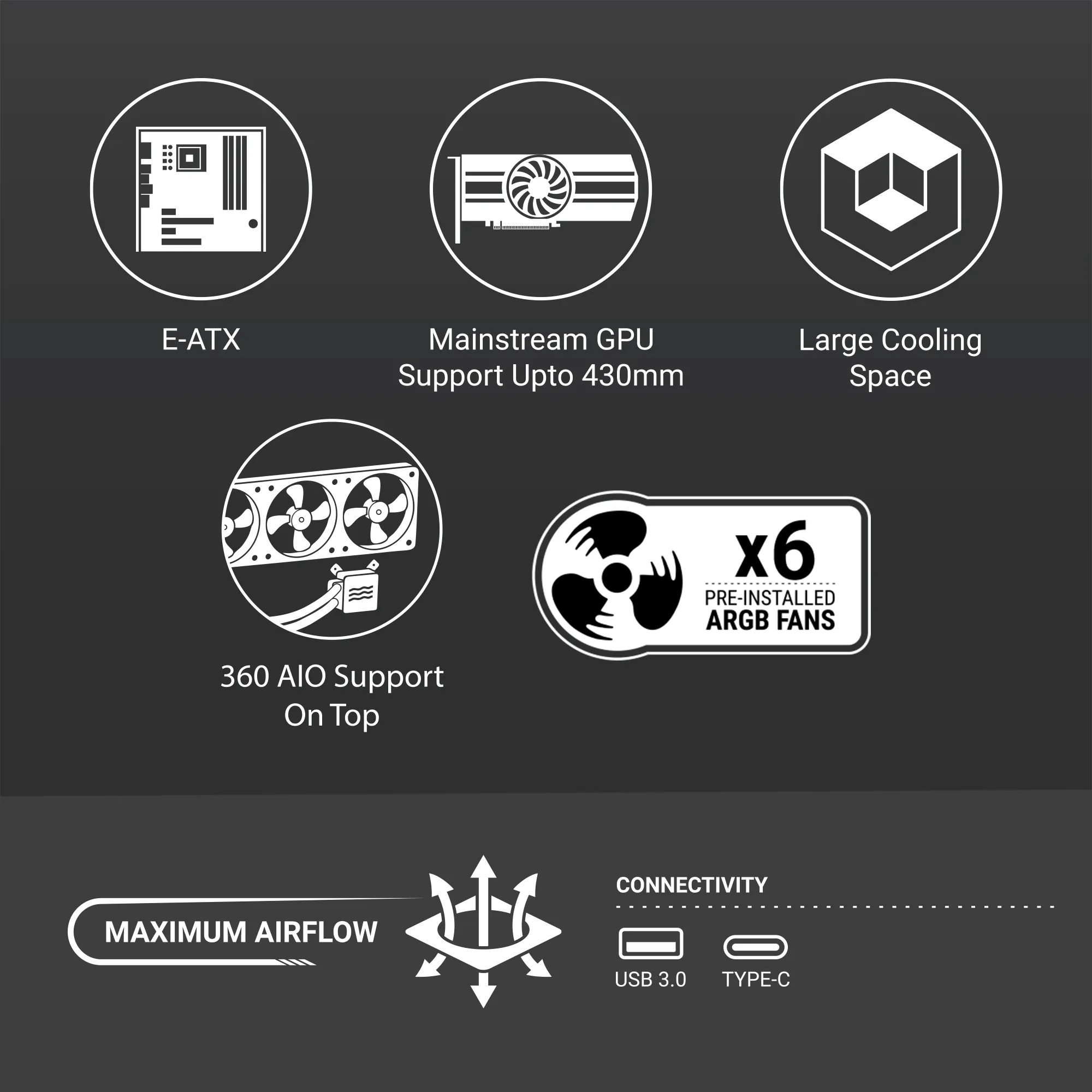 Ant Esports Gaming Cabinet Crystal X6 Lite (E-ATX, ATX, Micro-ATX, Mini-ITX) view 4